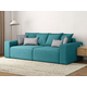 Прямой диван todzal Арти Аквамарин, велюр Аквамарин, велюр
