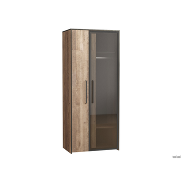 Распашной шкаф Моби Трувор Дуб Гранж песочный / Интра / Черный Дуб Гранж песочный / Интра / Черный
