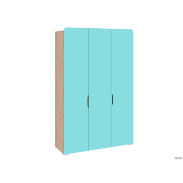Детский шкаф ЭтоМебель Калейдоскоп Бирюза / Гикори Джексон С дополнительными полками