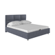 Односпальная кровать todzal Паулина Серый, велюр 140х200 см