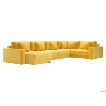 Угловой диван todzal Ланкастер Желтый, велюр Универсальное