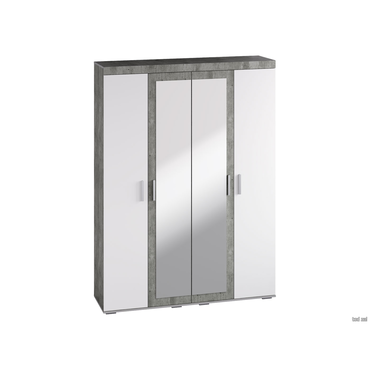 Распашной шкаф Мебелони Инстайл Бетон / Белый Без дополнительных полок