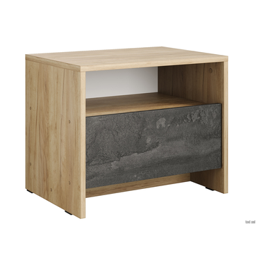 Прикроватная тумбочка СВ-Мебель МСП 1 Дуб золотой / Камень тёмный Дуб золотой / Камень тёмный