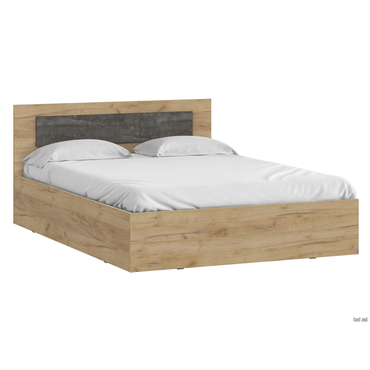 Двуспальная кровать СВ-Мебель Дублин Дуб золотой / Камень тёмный 140х200 см