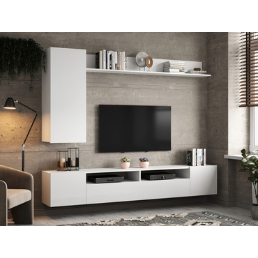 Гостиная МК СТИЛЬ Соло 16 Белый / Белый глянец Белый / Белый глянец