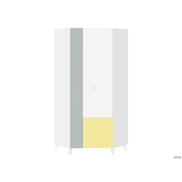 Детский шкаф МК СТИЛЬ Лего Белый / Грин Грей Софт / Солнечно-желтый Белый / Грин Грей Софт / Солнечно-желтый