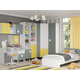 Детский шкаф МК СТИЛЬ Лего Белый / Грин Грей Софт / Солнечно-желтый Белый / Грин Грей Софт / Солнечно-желтый