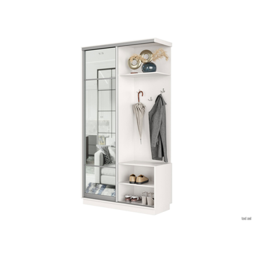 Прихожая Хочу домой Маршал Лайт Белый / Зеркало / Серебро, алюминий Правая 45 см