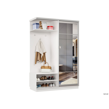 Прихожая Хочу домой Маршал Лайт Белый / Зеркало / Серебро, алюминий Левая 60 см