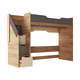Кровать-чердак МК СТИЛЬ Лео Дуб Крафт золотой / Миндаль / Глиняный серый Дуб Крафт золотой / Миндаль / Глиняный серый