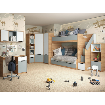 Комплект детской мебели МК СТИЛЬ Лео Дуб Крафт золотой / Сумеречный голубой / Пастельный зеленый Дуб Крафт золотой / Сумеречный голубой / Пастельный зеленый