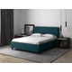 Двуспальная кровать todzal Фостер, Форестер Синий, велюр 180х200 см