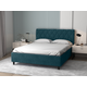 Двуспальная кровать todzal Фостер, Форестер Синий, велюр 180х200 см