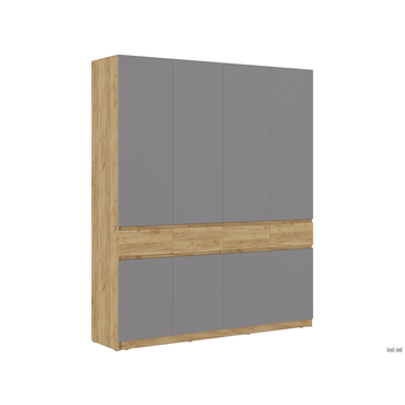 Распашной шкаф МК СТИЛЬ Бостон Дуб Крафт золотой / Серый шифер Дуб Крафт золотой / Серый шифер