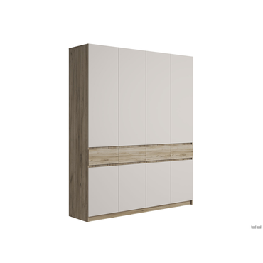 Распашной шкаф МК СТИЛЬ Бостон Дуб Крафт серый / Кашемир Дуб Крафт серый / Кашемир