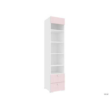 Стеллаж в детскую ЭтоМебель Алиса Розовый / Белый С ящиками