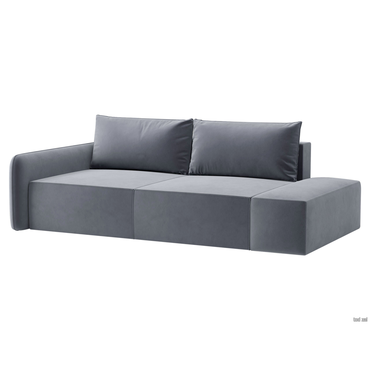 Прямой диван Салотти Портленд с банкеткой Серый, велюр Справа