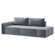 Прямой диван Салотти Портленд с банкеткой Серый, велюр Справа
