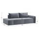 Прямой диван Салотти Портленд с банкеткой Серый, велюр Справа
