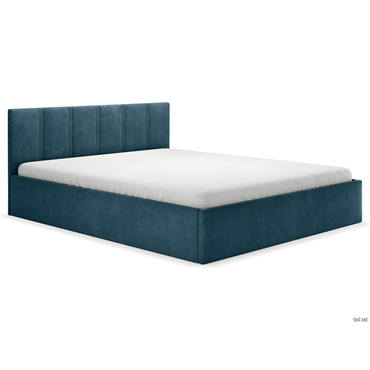Двуспальная кровать todzal Кери, Каприс Синий, велюр 160х200 см