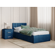 Двуспальная кровать todzal Кери, Каприс Синий, велюр 90х200 см