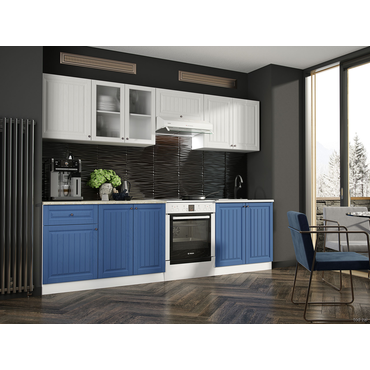 Кухонный гарнитур Эра Хозяюшка 260 см Акация белая / Деним Акация белая / Деним