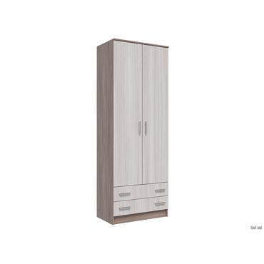 Распашной шкаф Эра Прагма Ясень Шимо темный / Ясень Шимо светлый Со штангой