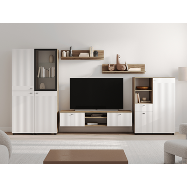 Гостиная СВ-Мебель Ларенс Дуб золотой / Белый матовый Дуб золотой / Белый матовый