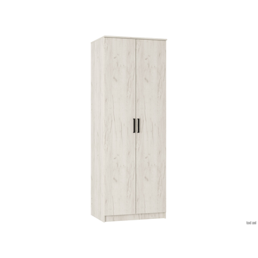 Распашной шкаф BTS Фиеста 2 двери Дуб Крафт белый С дополнительными полками