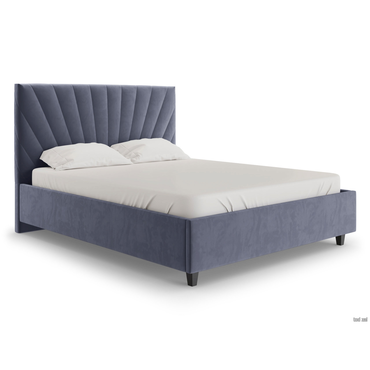 Двуспальная кровать todzal Арно Серый, велюр 160х200 см