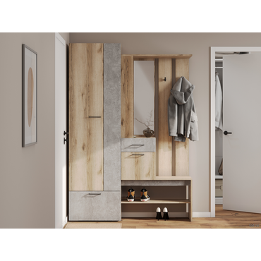 Прихожая СВ-Мебель Спарта Дуб Делано / Цемент светлый Дуб Делано / Цемент светлый
