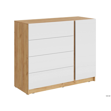 Комод МК СТИЛЬ Бостон Дуб Крафт золотой / Белый глянец Дуб Крафт золотой / Белый глянец