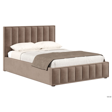 Двуспальная кровать todzal Дели Какао, велюр 140х200 см