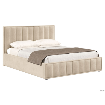 Двуспальная кровать todzal Дели Кремовый, велюр 160х200 см