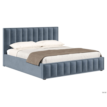 Двуспальная кровать todzal Дели Серый, велюр 180х200 см