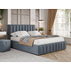 Двуспальная кровать todzal Дели Серый, велюр 180х200 см