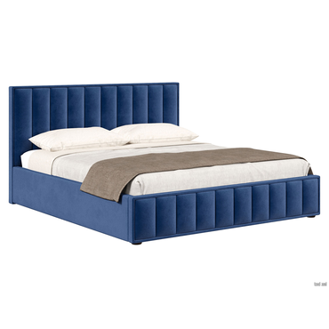 Двуспальная кровать todzal Дели Синий, велюр 180х200 см