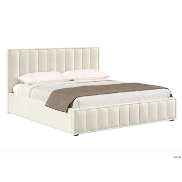 Двуспальная кровать todzal Дели Молочный, велюр 180х200 см