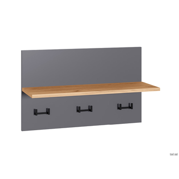 Настенная вешалка Моби Октава 15.14.01 Серый графит / Дуб Крафт золотой Серый графит / Дуб Крафт золотой