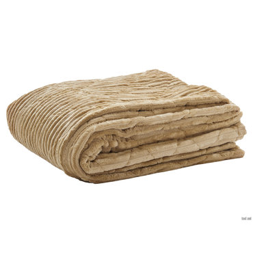 Покрывало Ми Текстиль Августа Бежевый, велсофт Бежевый, велсофт