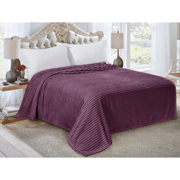 Плед Ми Текстиль Винченцо Ягодный, велсофт 200х220 см