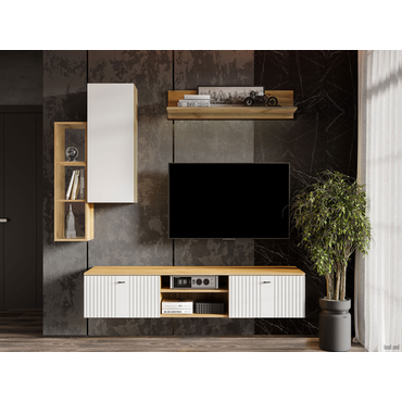 Гостиная СВ-Мебель Ларенс Дуб золотой / Белый матовый Дуб золотой / Белый матовый