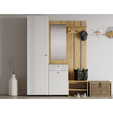 Прихожая СВ-Мебель Ларенс Дуб золотой / Белый матовый Дуб золотой / Белый матовый