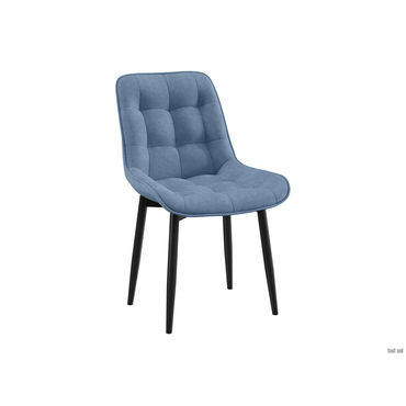 Стул todzal Кристер Сине-голубой, микровелюр / Черный, металл 1 шт.