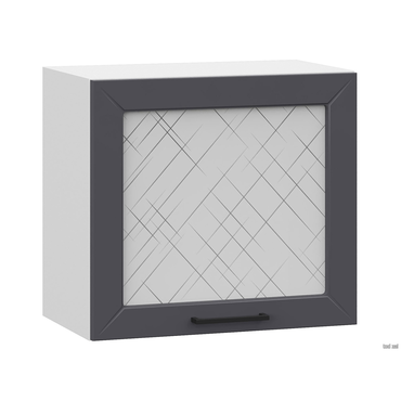 Кухонный модуль СВ-Мебель Сектор Белый / Графит со стеклом 50 см