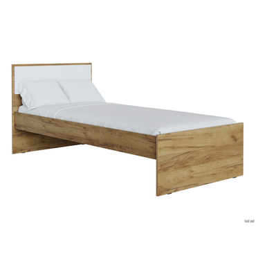 Односпальная кровать СВ-Мебель Ларенс Дуб золотой / Белый матовый С основанием настил 90х200 см