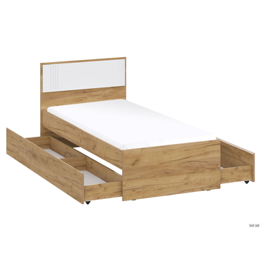 Односпальная кровать СВ-Мебель Ларенс Дуб золотой / Белый матовый С основанием настил 90х200 см