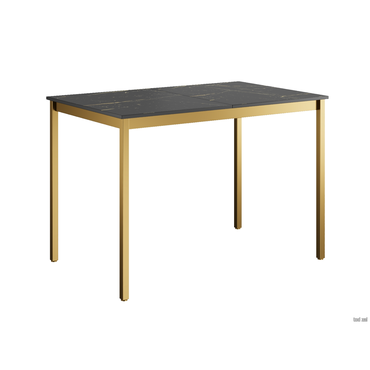 Кухонный стол todzal Марс Черно-золотой мрамор / Золотой, металл Стекло