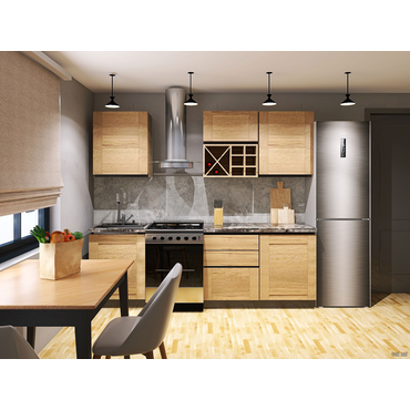 Кухонный гарнитур СБК Сити 180 см Белый / Дуб Галифакс Белый / Дуб Галифакс