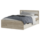 Двуспальная кровать Стендмебель Феста Дуб Крафт серый / Дуб Крафт белый С ящиками 120х200 см